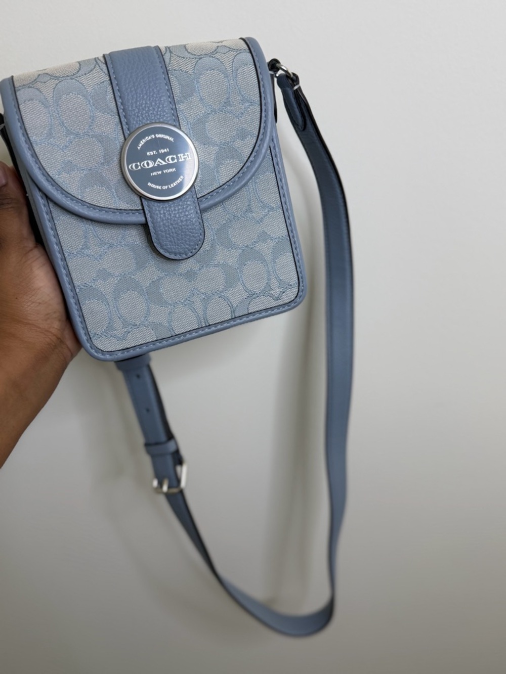 Coach Light Blue Signature Crossbody Bag
